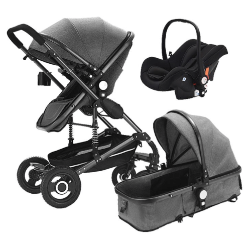 BABY STROLLER 3 IN 1 MULTI-FUNCTIONAL WITH BABY CARRY BASKET AND CAR SEAT