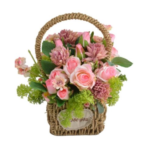 ASSORTED FLOWERS IN A BASKET 