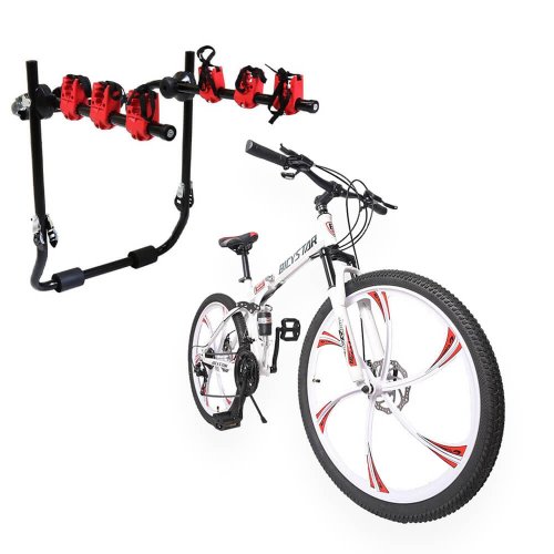 BICYCLE FOLDING MOUNTAIN 26 INCH AND MOUNTED BICYCLE CAR CARRIER RACK SET